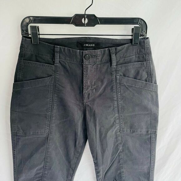 J Brand Byrnes Jeans Skinny Cargo Chrome Charcoal Grey Zipper Ankle Size 26 - Picture 3 of 12